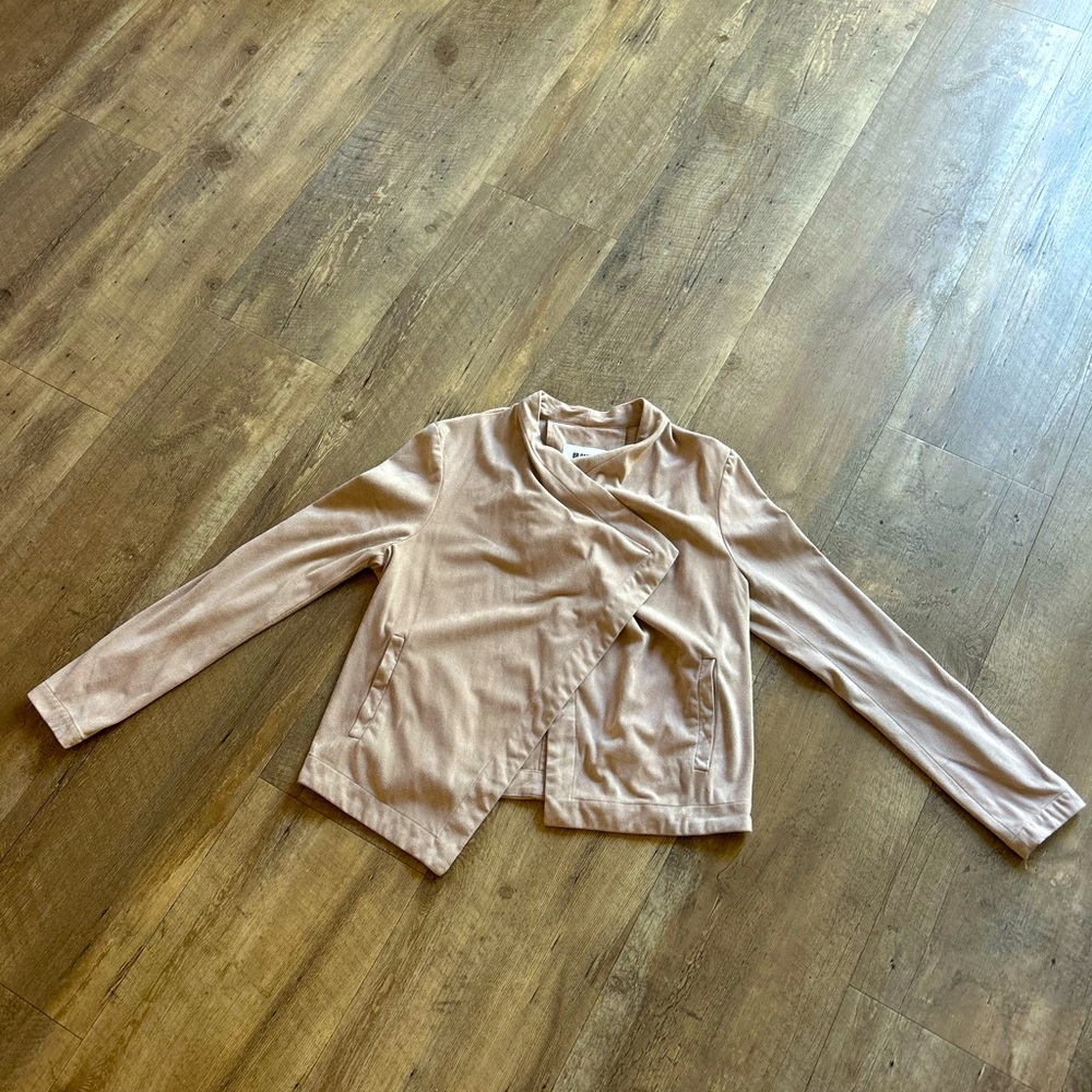 BB Dakota Taupe Suede-Like Cardigan | Size L | Pockets